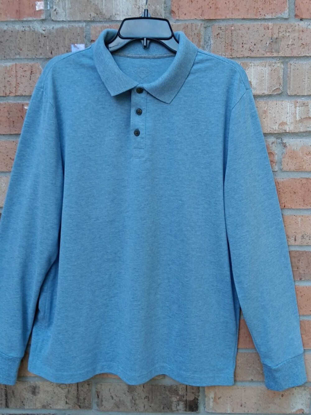 St. John's Bay Men's Legacy Polo Long Sleeves Shirt Blue Size L
